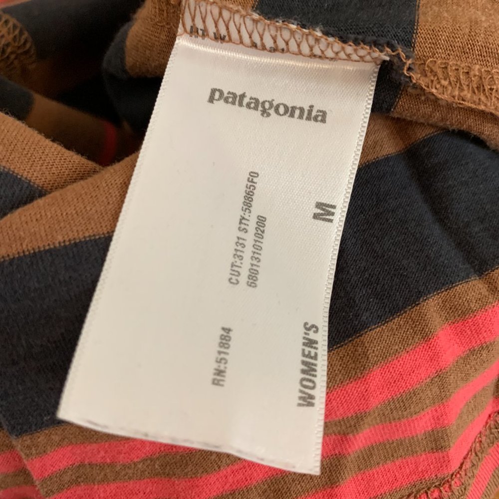 Patagonia Rare Unique "Vintage" (2012ish?) CowlNeck Striped Sleeveless Sundress - Picture 7 of 9
